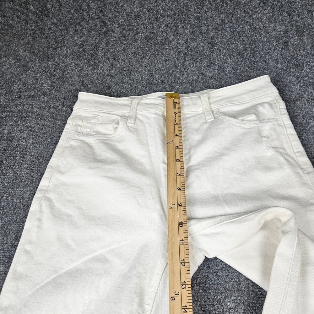 Flying Monkey White Flare Leg Jeans High Rise Raw Hem Distressed Size 29 F5245WH - Picture 11 of 11